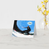 Carte Joyeux anniversaire de surfer (Fleur jaune)