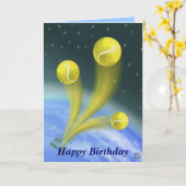 Carte Joyeux anniversaire de tennis (Fleur jaune)