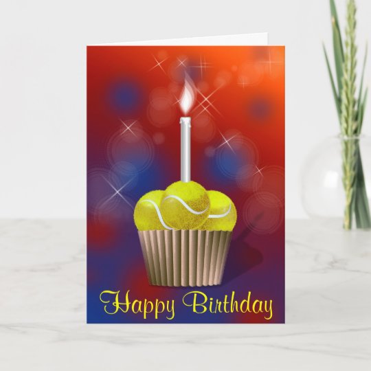 Carte Joyeux Anniversaire De Tennis Cupcake Zazzle Be