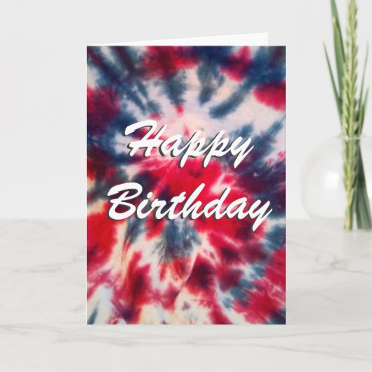 Carte Joyeux anniversaire de Tie Dye (Devant)