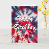 Carte Joyeux anniversaire de Tie Dye (Fleur jaune)