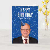 Carte Joyeux anniversaire de Tim Walz (Fleur jaune)