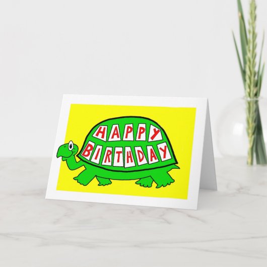 Carte Joyeux anniversaire de tortue (Devant)