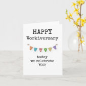 Carte Joyeux Anniversaire de Travail, Aujourd'hui Nous V (Fleur jaune)