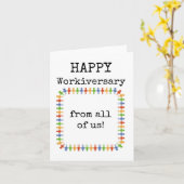 Carte Joyeux Anniversaire de Travail de la part de (Fleur jaune)