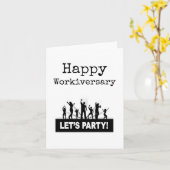 Carte Joyeux Anniversaire de Travail, Faisons la F (Fleur jaune)