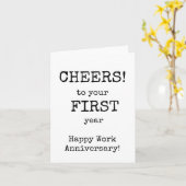 Carte Joyeux anniversaire de travail première année (Fleur jaune)