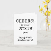 Carte Joyeux anniversaire de travail, sixième année (Fleur jaune)