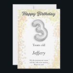 Carte Joyeux anniversaire de trois ans<br><div class="desc">Voici une carte de voeux que vous pouvez personnaliser pour cette personne spéciale dans votre vie. Cliquez sur le bouton Personnaliser et il vous emmènera où vous pouvez modifier les informations sur la carte. Un processus rapide et facile que vous pouvez faire encore et encore. Assurez-vous d'avoir signet cette page...</div>