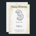 Carte Joyeux anniversaire de trois ans<br><div class="desc">Voici une carte de voeux que vous pouvez personnaliser pour cette personne spéciale dans votre vie. Cliquez sur le bouton Personnaliser et il vous emmènera où vous pouvez modifier les informations sur la carte. Un processus rapide et facile que vous pouvez faire encore et encore. Assurez-vous d'avoir signet cette page...</div>