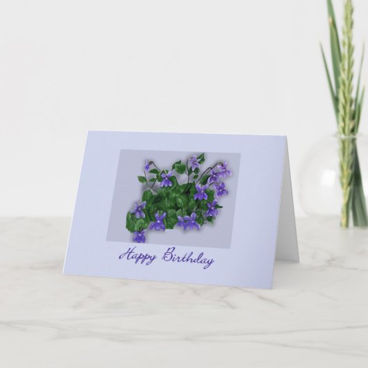 Carte Joyeux anniversaire de violettes sauvages (Devant)