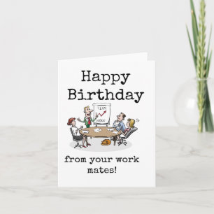 Carte Joyeux Anniversaire, De Vos Mates De Travail,