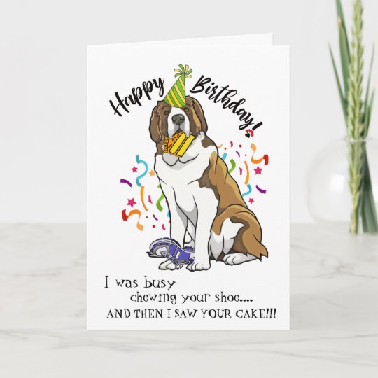 Carte Joyeux Anniversaire De Votre Ami De St Bernard Zazzle Be