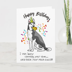 Carte Joyeux anniversaire de votre ami sibérien Husky Bu