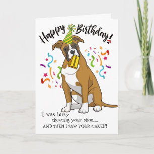 Carte Joyeux anniversaire de votre chien de boxe Buddy