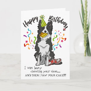 Carte Joyeux anniversaire de votre frontière Collie Chie