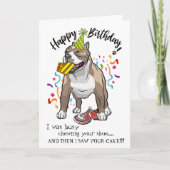 Carte Joyeux anniversaire de votre Pitbull Buddy (Devant)