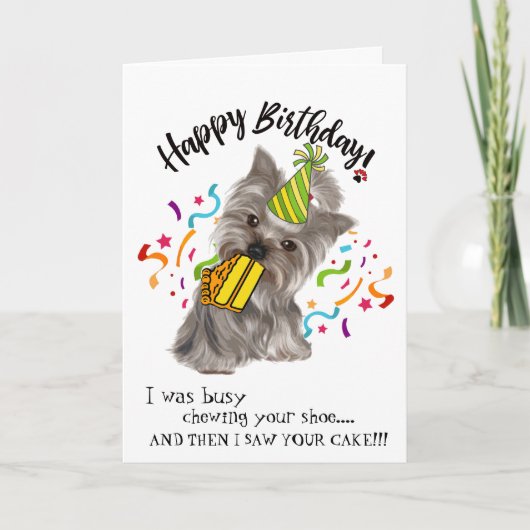 Carte Joyeux anniversaire de votre Yorkie Buddy (Devant)
