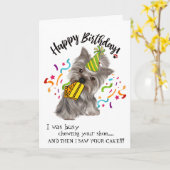 Carte Joyeux anniversaire de votre Yorkie Buddy (Fleur jaune)