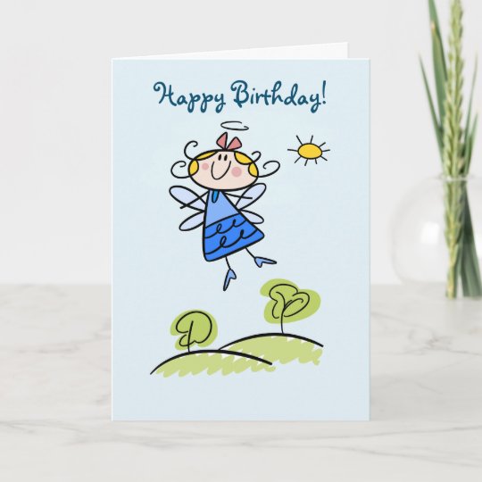 Carte Joyeux Anniversaire De Whimsical Happy Flying Ange Zazzle Be