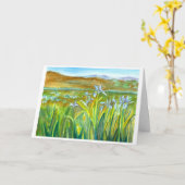 Carte Joyeux anniversaire de Wild Iris Flower (Fleur jaune)
