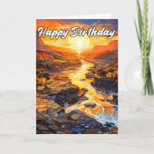 Carte Joyeux Anniversaire Début Automne À L'Extérieur (Devant)