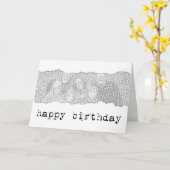 Carte joyeux anniversaire (déchirure de page) (Fleur jaune)