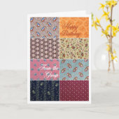 Carte Joyeux anniversaire d'édredon fol du groupe (Fleur jaune)