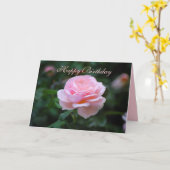 Carte Joyeux Anniversaire Délicat Rose (Fleur jaune)
