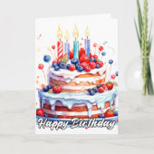 Carte Joyeux Anniversaire délicieux gâteau de fête (Devant)