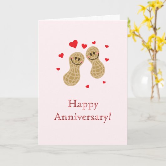 Carte Joyeux Anniversaire des cacahuètes (Fleur jaune)