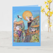 Carte Joyeux Anniversaire des chèvres (Fleur jaune)