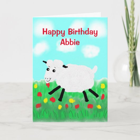 Carte Joyeux anniversaire des moutons (Devant)