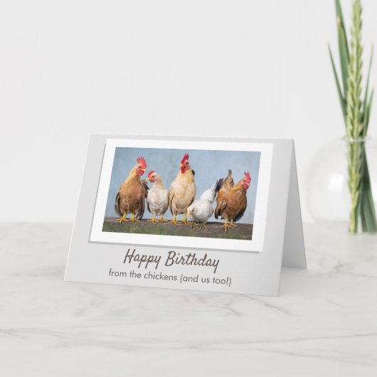 Carte Joyeux Anniversaire Des Poulets (Devant)