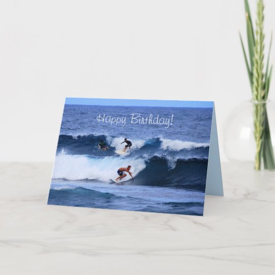 Carte Joyeux Anniversaire Des Surfeurs Hawaiens Zazzle Be