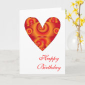Carte "Joyeux anniversaire" Design cardiaque (Fleur jaune)