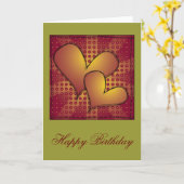 Carte "Joyeux anniversaire" Design cardiaque (Fleur jaune)