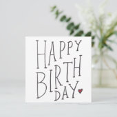 Carte Joyeux Anniversaire Dessiné à la Main (Debout devant)