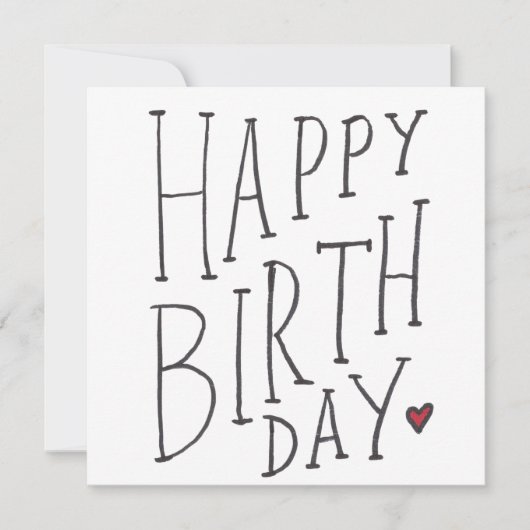 Carte Joyeux Anniversaire Dessiné à la Main (Devant)