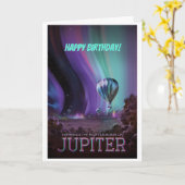 Carte Joyeux anniversaire ! Destination spatiale de Jovi (Fleur jaune)