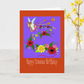 Carte Joyeux anniversaire d'été art populaire ukrainien (Fleur jaune)