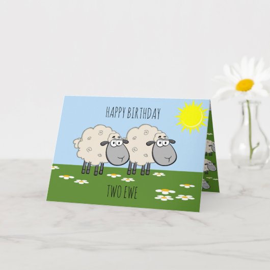 Carte Joyeux Anniversaire Deux Ewe (Petite plante)
