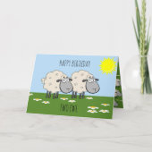 Carte Joyeux Anniversaire Deux Ewe (Devant)