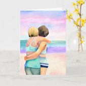 Carte Joyeux anniversaire | Deux femmes se réconciliant (Fleur jaune)