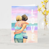 Carte Joyeux anniversaire | Deux femmes se réconciliant  (Fleur jaune)