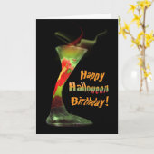 Carte Joyeux anniversaire d'Halloween (Fleur jaune)