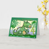Carte Joyeux Anniversaire Dinosaur Card 4e Anniversaire (Fleur jaune)