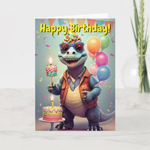 Carte Joyeux anniversaire Dinosaur drôle