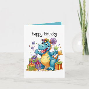 Carte Joyeux anniversaire Dinosaur garçons personnalisab