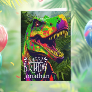 Carte Joyeux Anniversaire Dinosaur Jungle Roar Card